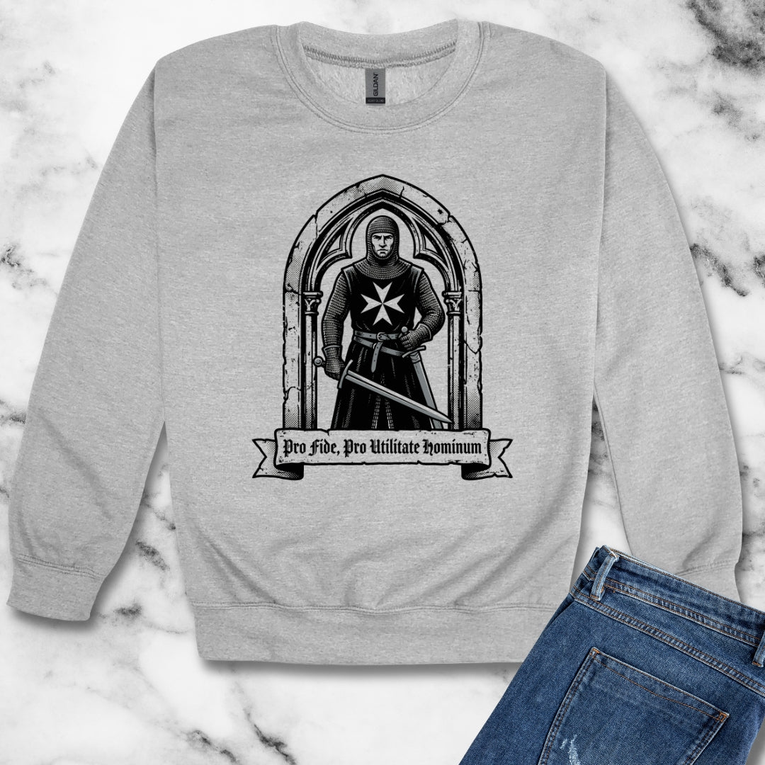 Knight Hospitaller For Faith For Benefit of Man Unisex Heavy Crewneck Sweatshirt