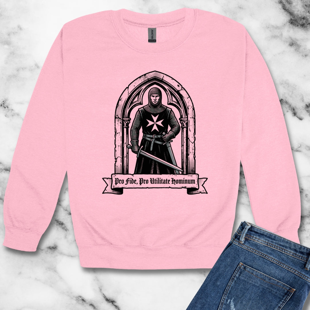 Knight Hospitaller For Faith For Benefit of Man Unisex Heavy Crewneck Sweatshirt