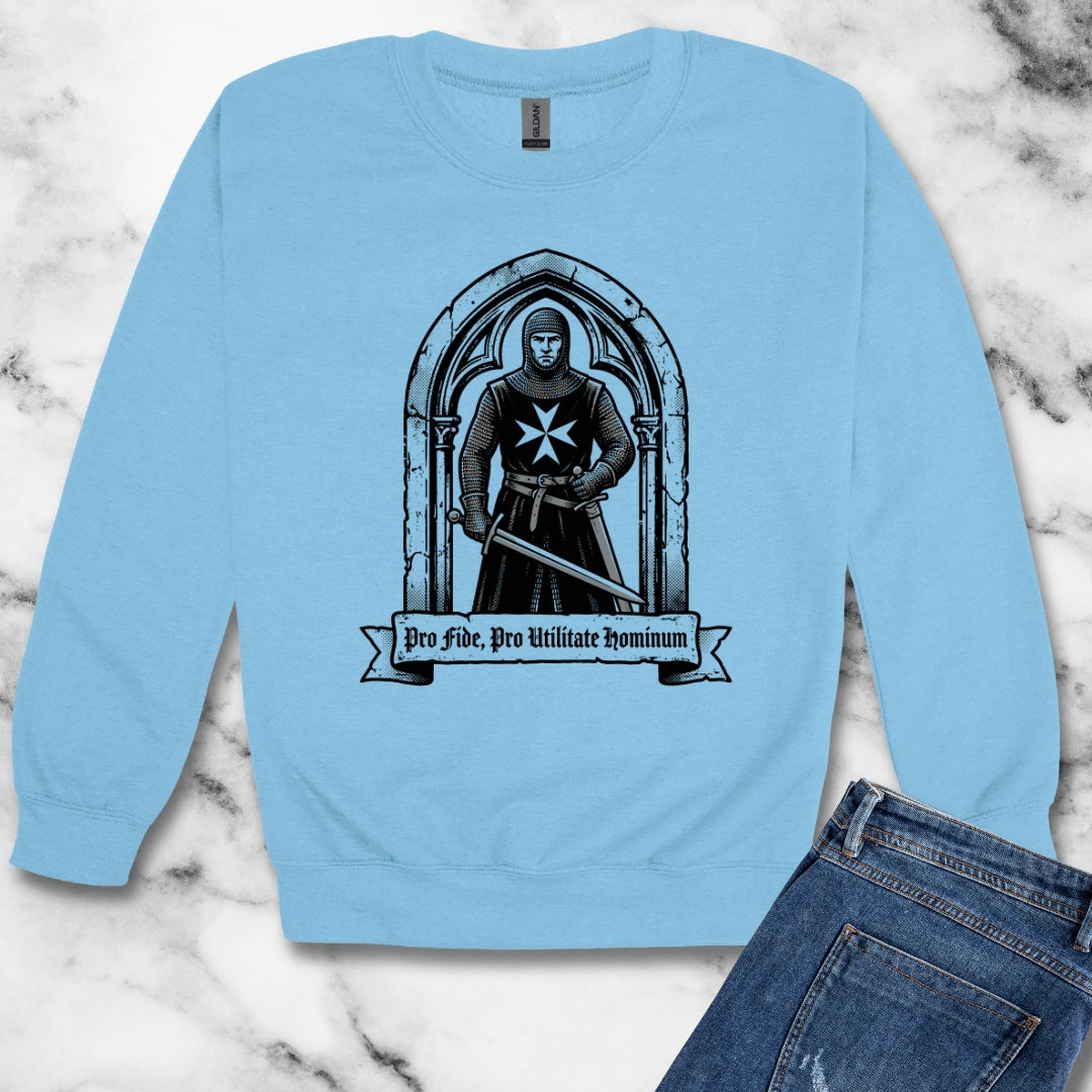 Knight Hospitaller For Faith For Benefit of Man Unisex Heavy Crewneck Sweatshirt