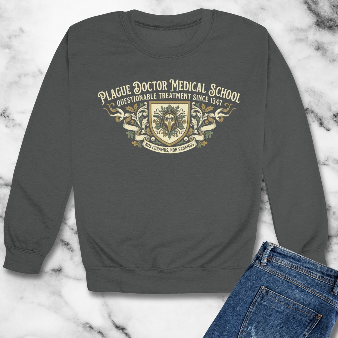 Plague Doctor Medical School Unisex Heavy Crewneck Sweatshirt