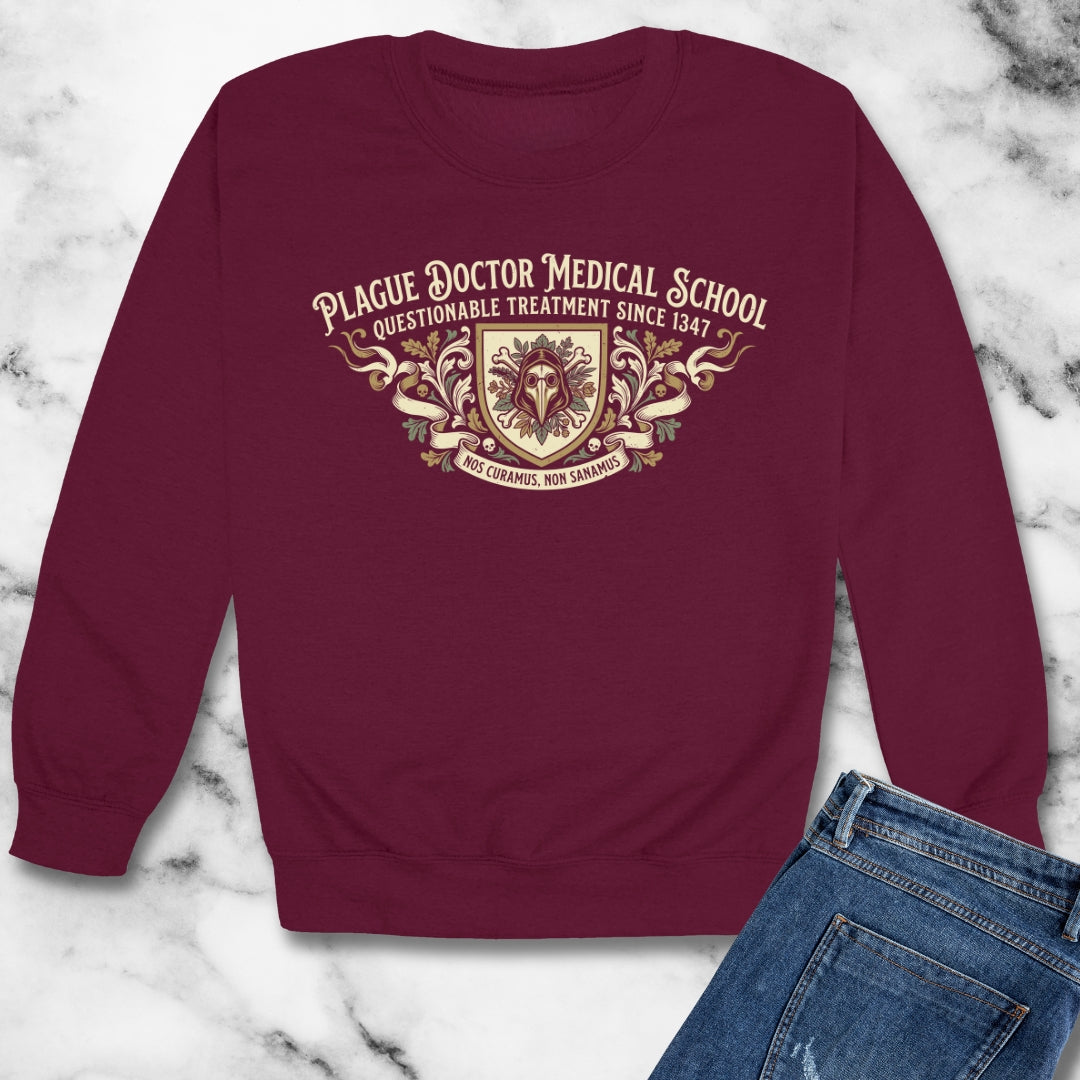 Plague Doctor Medical School Unisex Heavy Crewneck Sweatshirt
