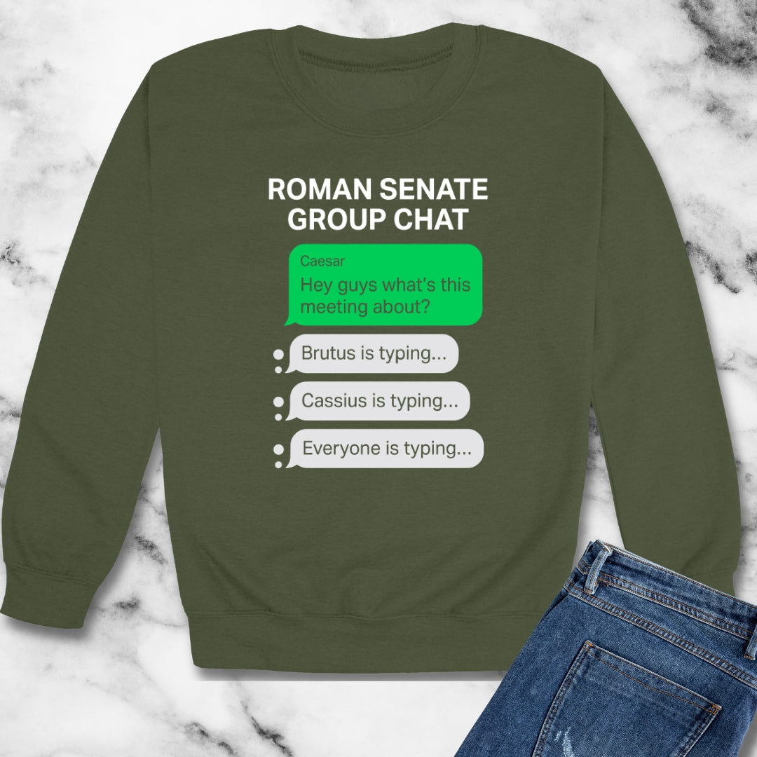 Roman Senate Group Chat Unisex Heavy Crewneck Sweatshirt