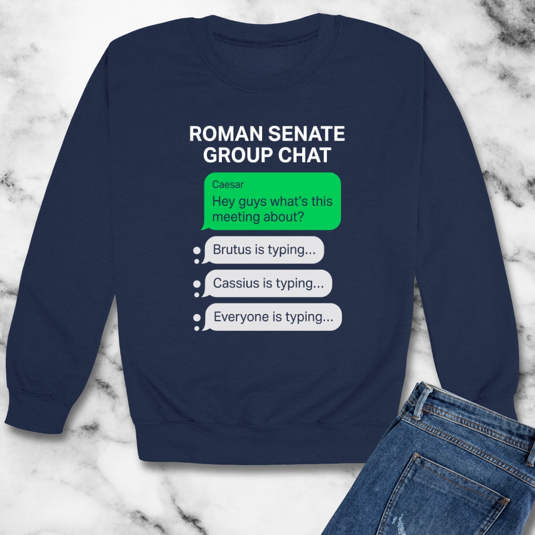 Roman Senate Group Chat Unisex Heavy Crewneck Sweatshirt