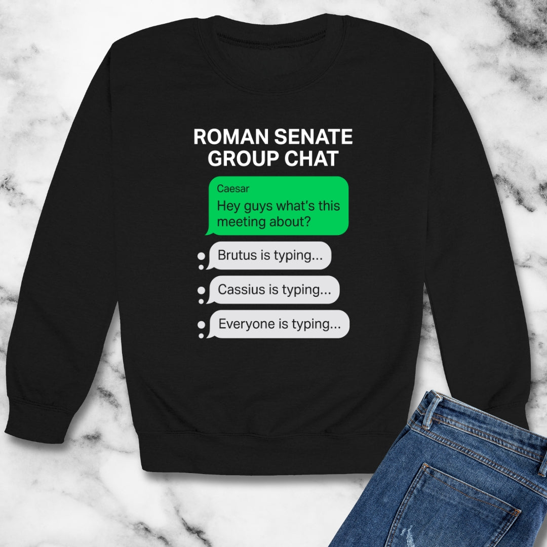 Roman Senate Group Chat Unisex Heavy Crewneck Sweatshirt