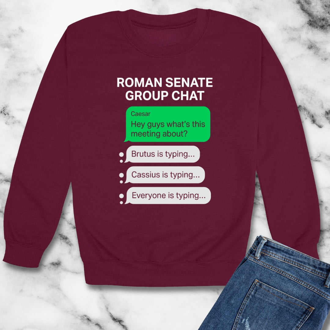 Roman Senate Group Chat Unisex Heavy Crewneck Sweatshirt