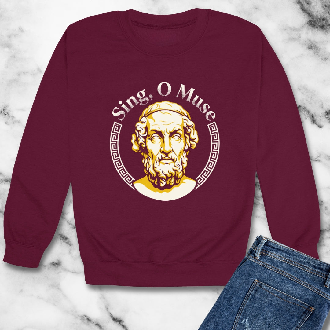 Sing O'Muse Homer Iliad Unisex Heavy Crewneck Sweatshirt