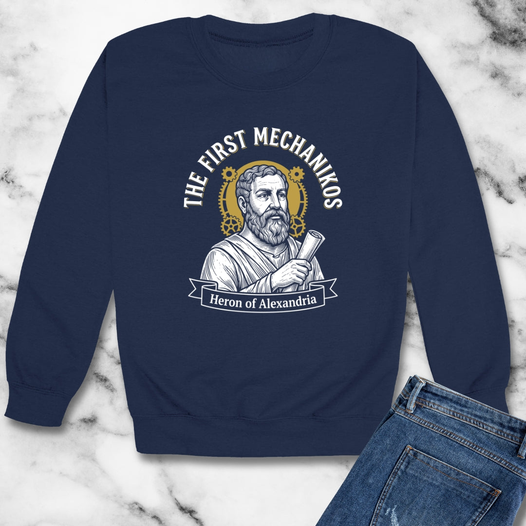Heron of Alexandria Mechanikos Unisex Heavy Crewneck Sweatshirt
