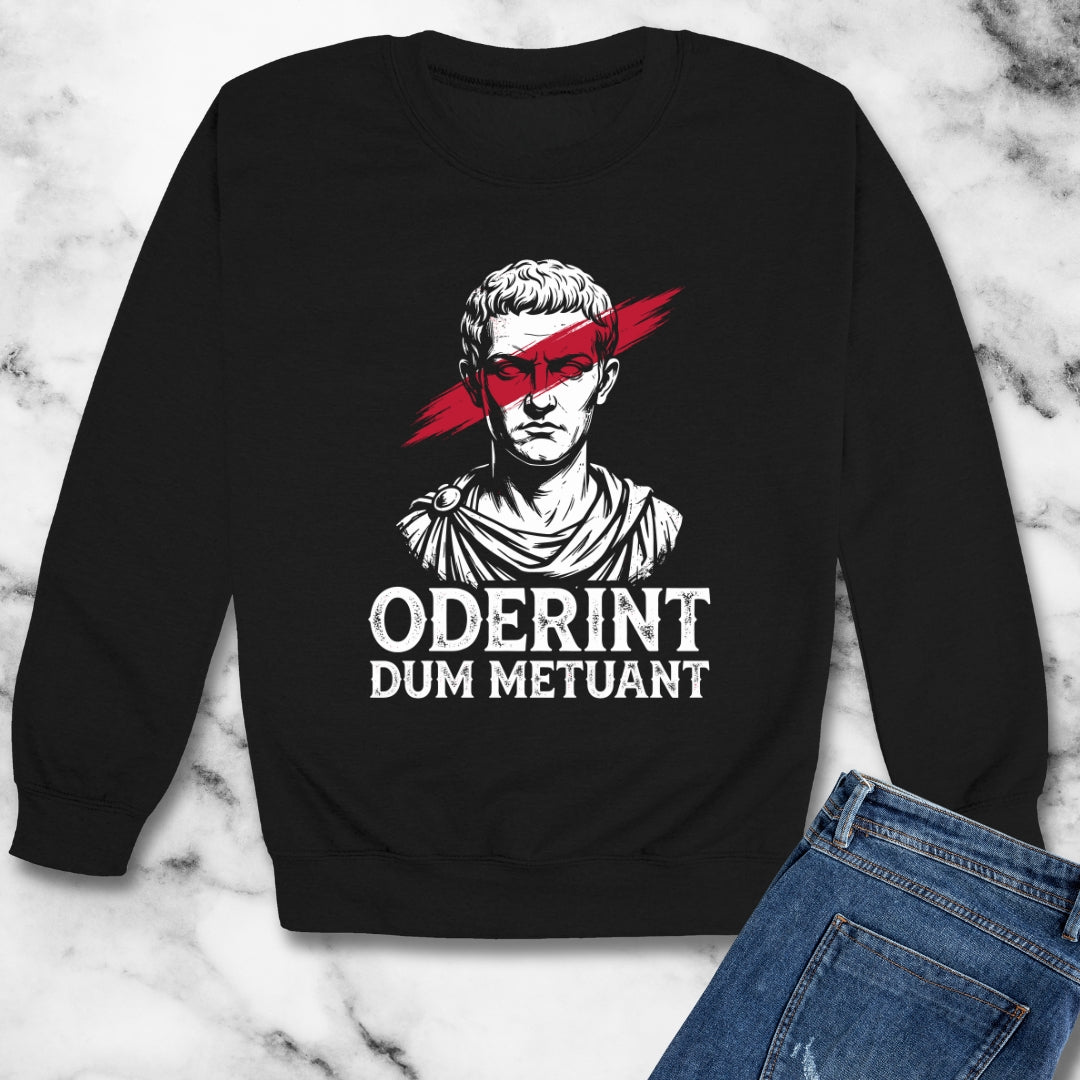 Caligula Let Them Hate They Fear Me Latin Quote Unisex Heavy Crewneck Sweatshirt
