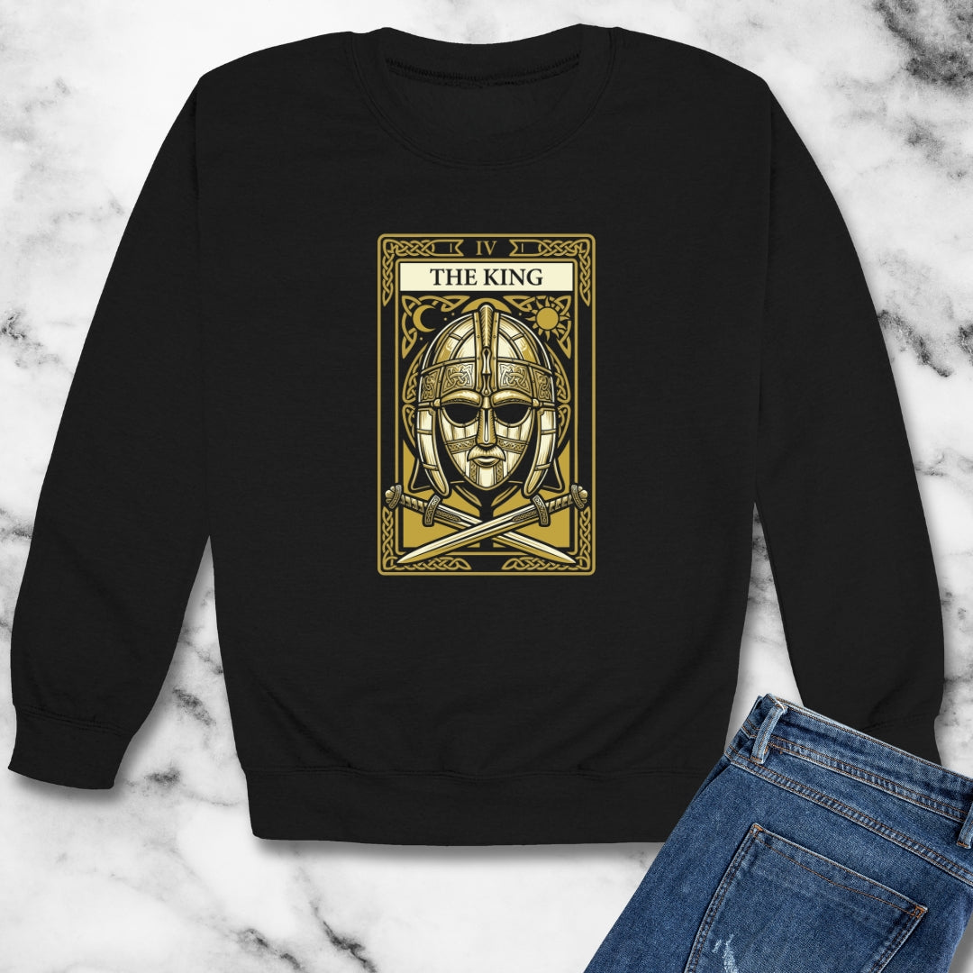 Sutton Hoo Saxon King Tarot Unisex Heavy Crewneck Sweatshirt