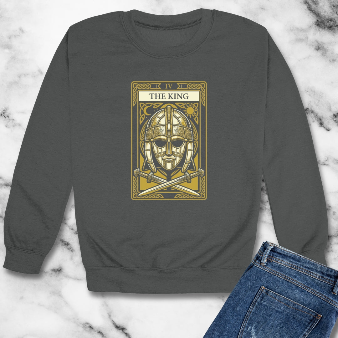 Sutton Hoo Saxon King Tarot Unisex Heavy Crewneck Sweatshirt