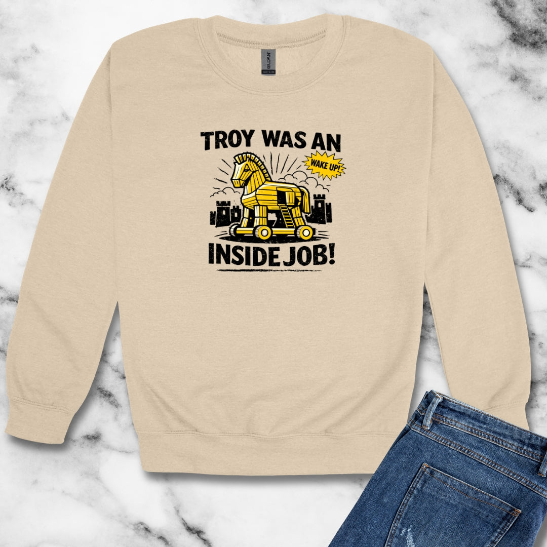 Troy Was Inside Job Unisex Heavy Crewneck Sweatshirt