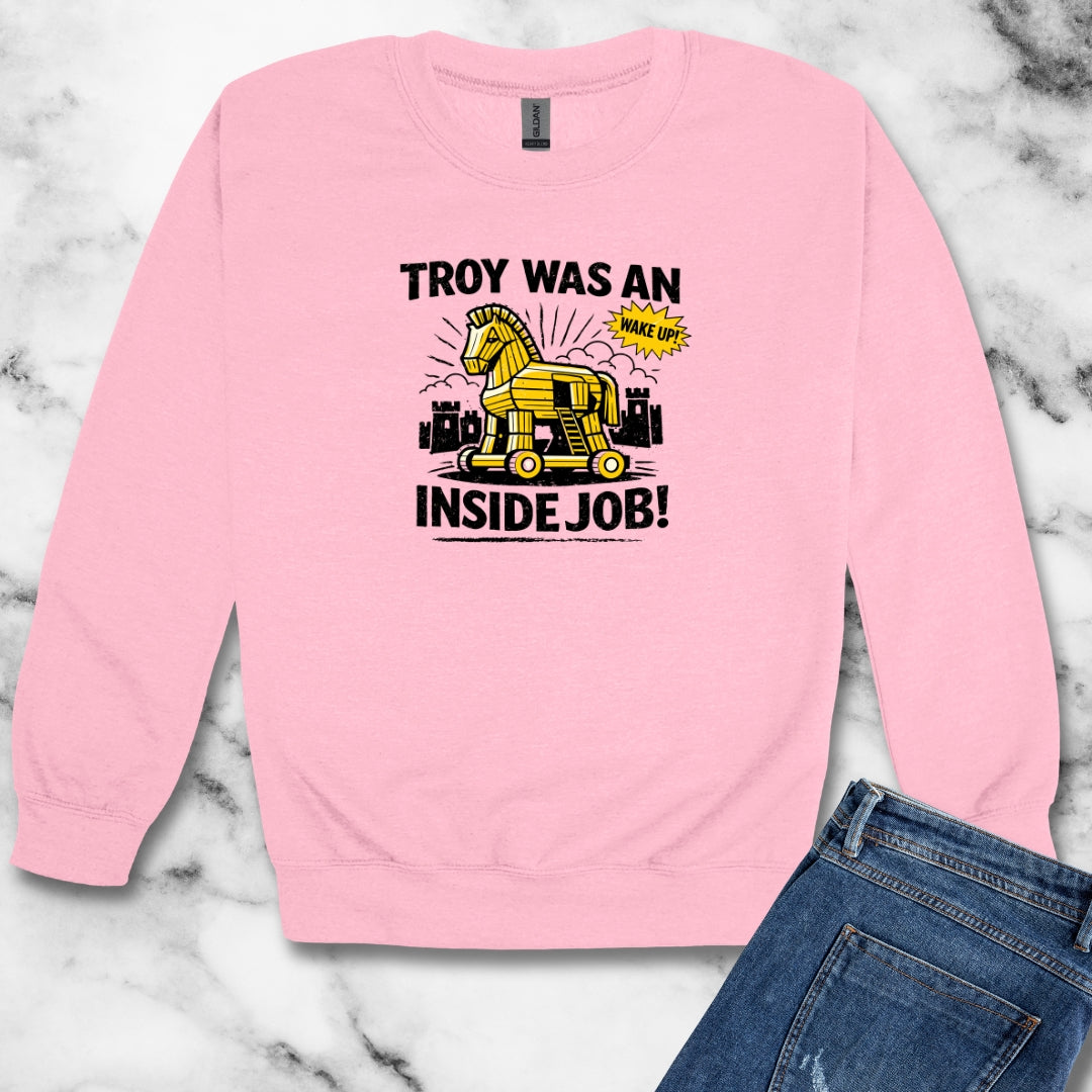Troy Was Inside Job Unisex Heavy Crewneck Sweatshirt