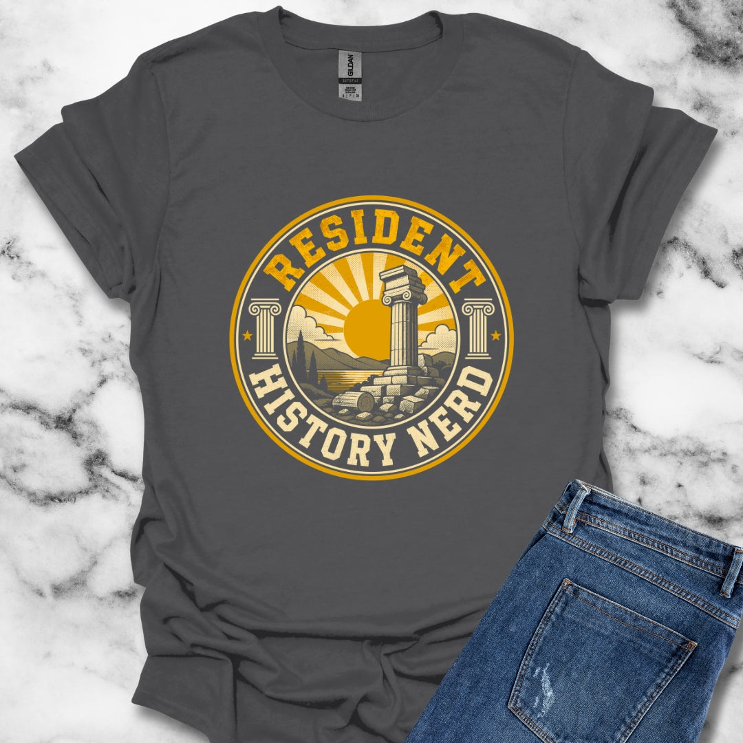 Resident History Nerd Badge Style T-Shirt