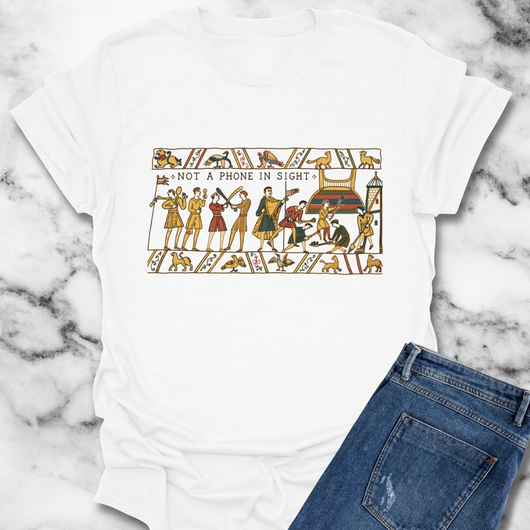 Bayeux Tapestry Not a Phone in Sight T-Shirt