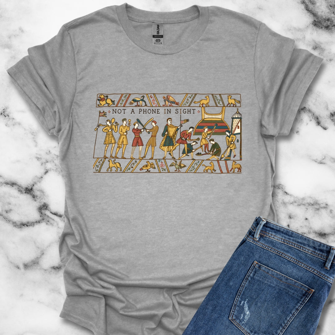 Bayeux Tapestry Not a Phone in Sight T-Shirt