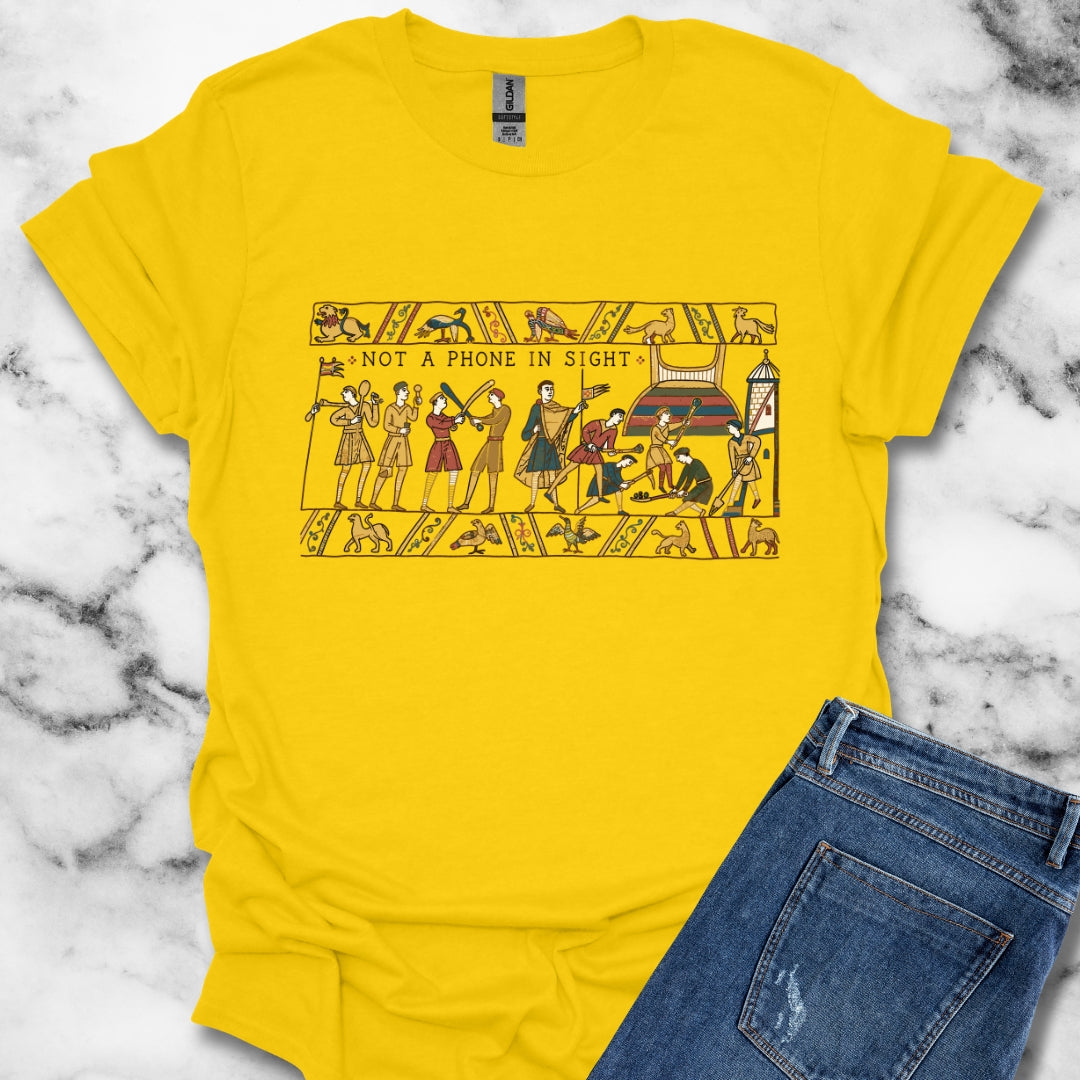 Bayeux Tapestry Not a Phone in Sight T-Shirt