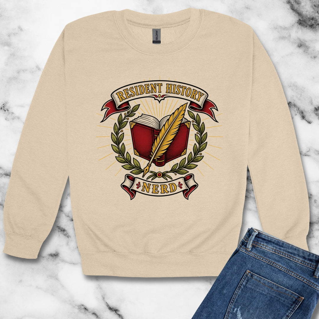 Resident History Nerd Unisex Heavy Crewneck Sweatshirt