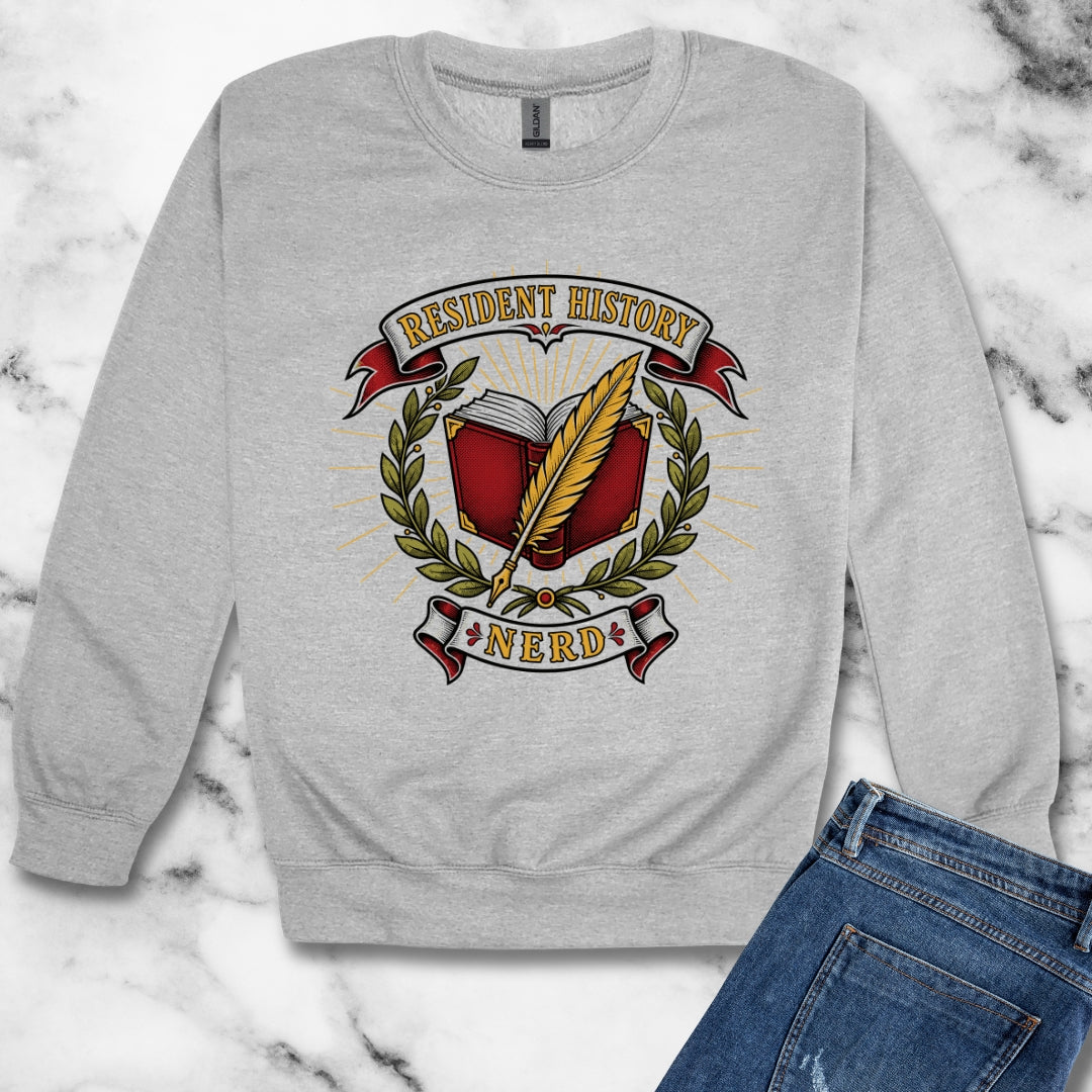 Resident History Nerd Unisex Heavy Crewneck Sweatshirt