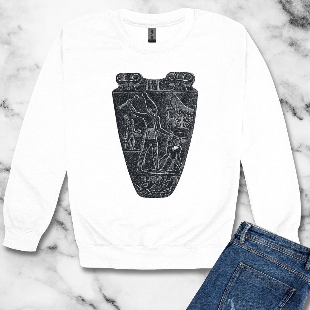 Egyptian Narmer Palette Unisex Heavy Crewneck Sweatshirt