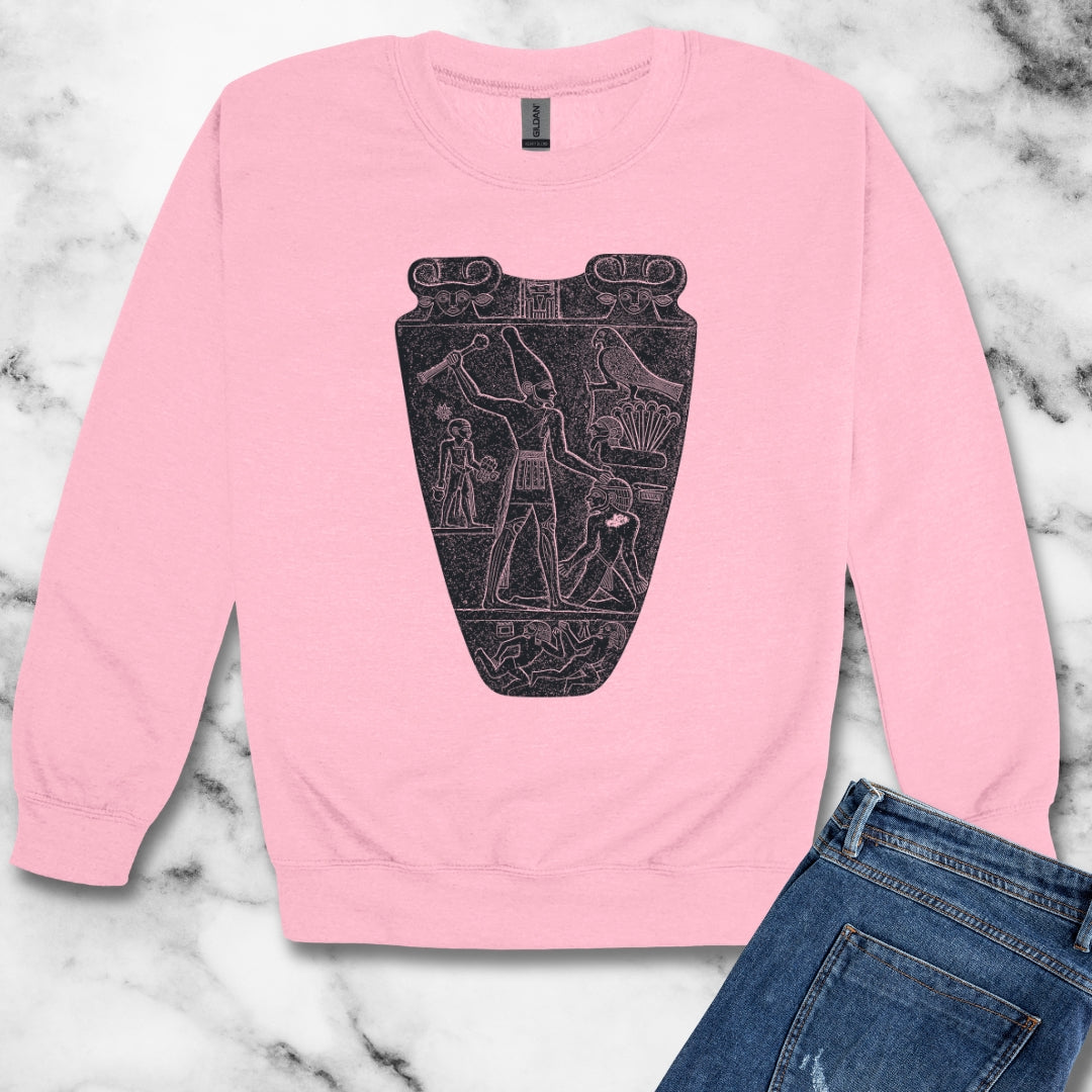 Egyptian Narmer Palette Unisex Heavy Crewneck Sweatshirt