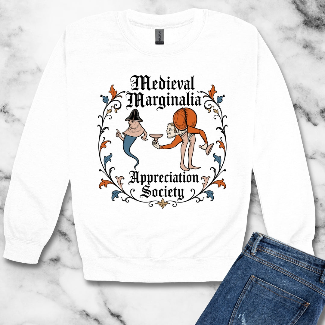 Medieval Marginalia Appreciation Society Men Unisex Heavy Crewneck Sweatshirt