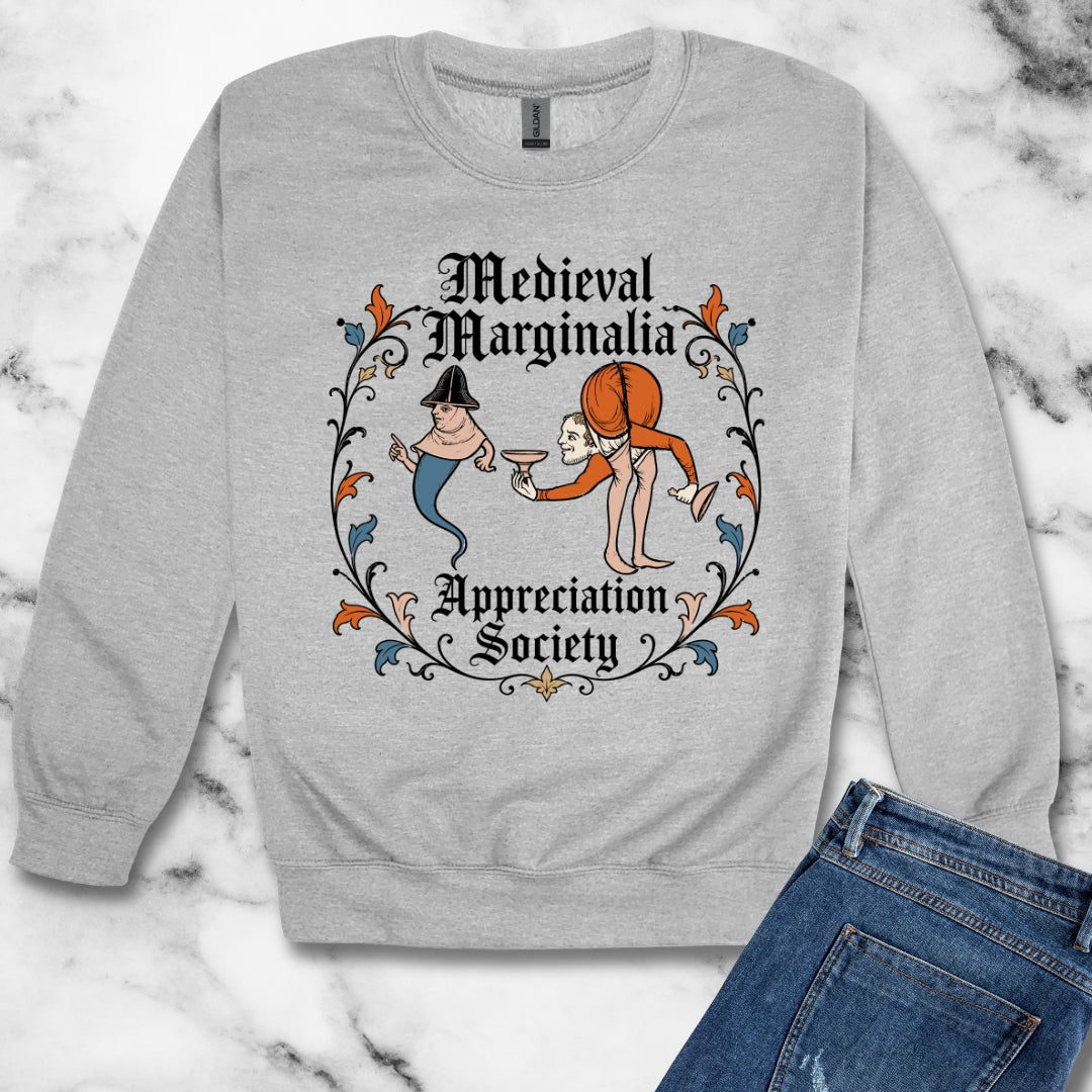 Medieval Marginalia Appreciation Society Men Unisex Heavy Crewneck Sweatshirt