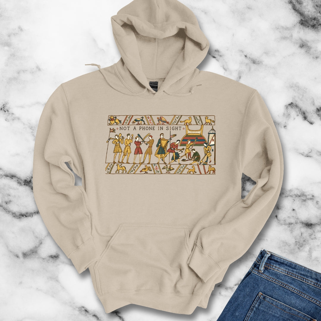 Bayeux Tapestry Not a Phone in Sight Hoodie