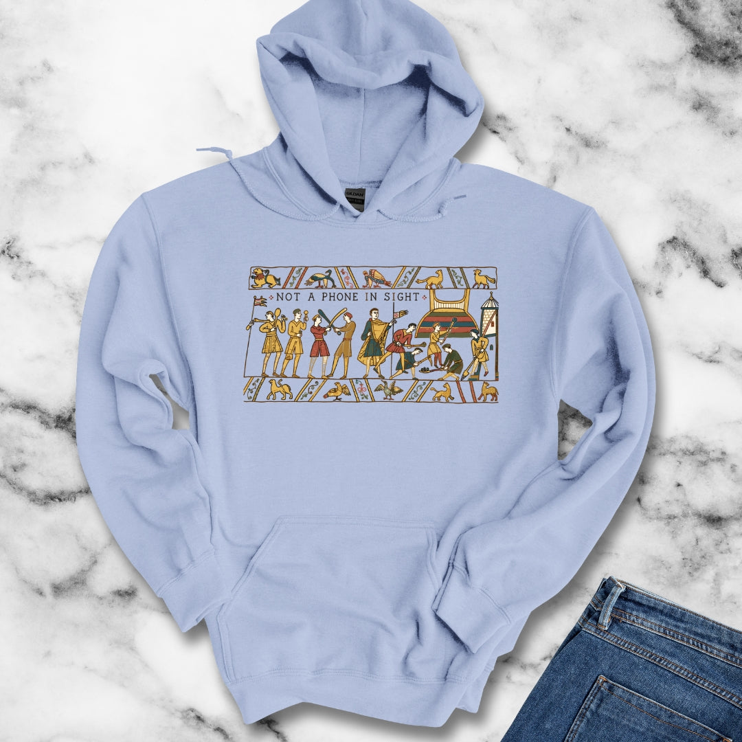 Bayeux Tapestry Not a Phone in Sight Hoodie