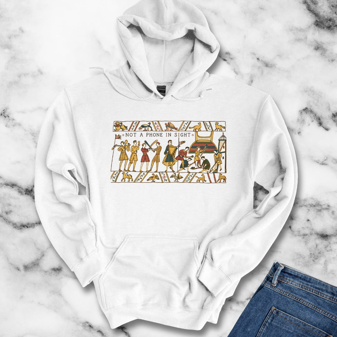 Bayeux Tapestry Not a Phone in Sight Hoodie