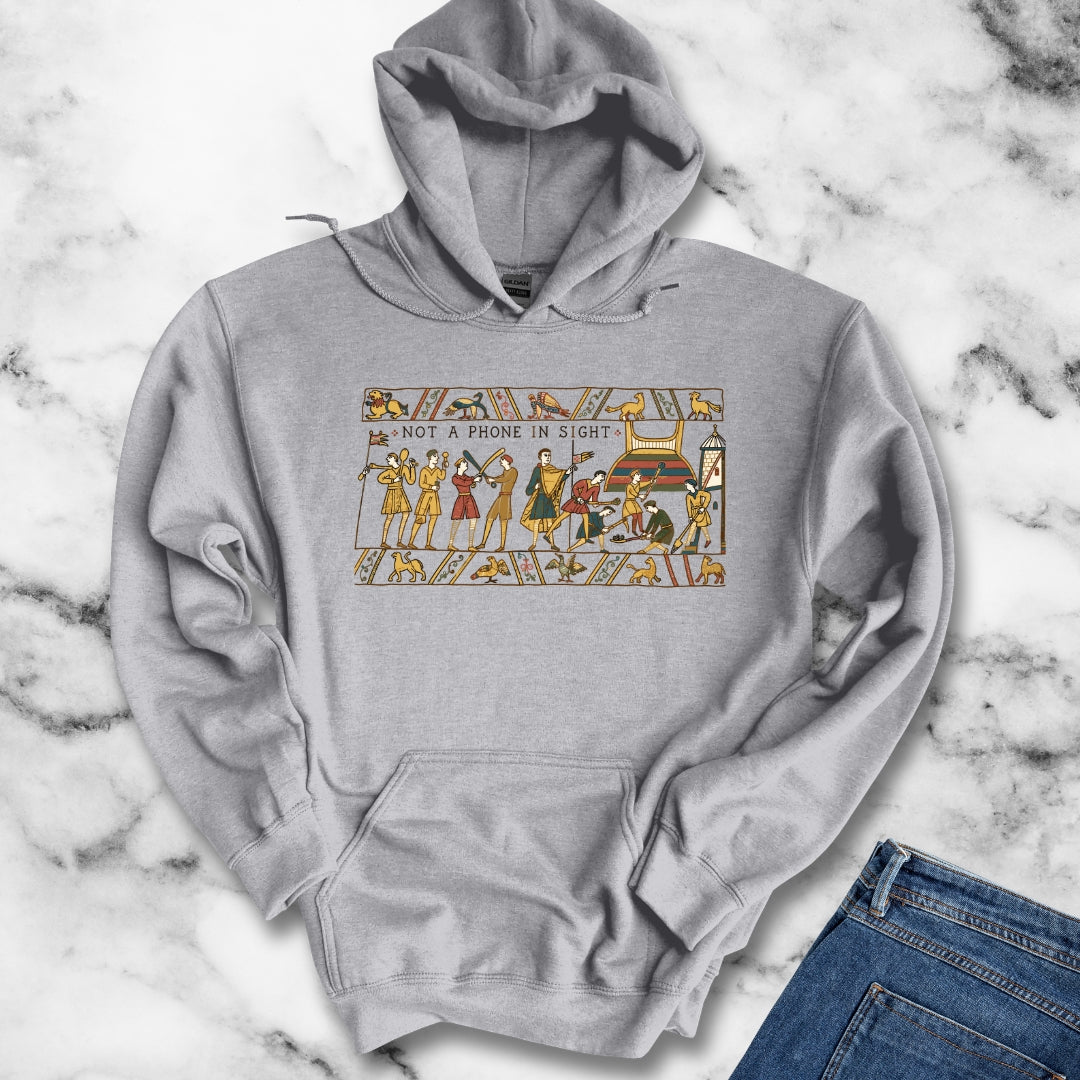 Bayeux Tapestry Not a Phone in Sight Hoodie
