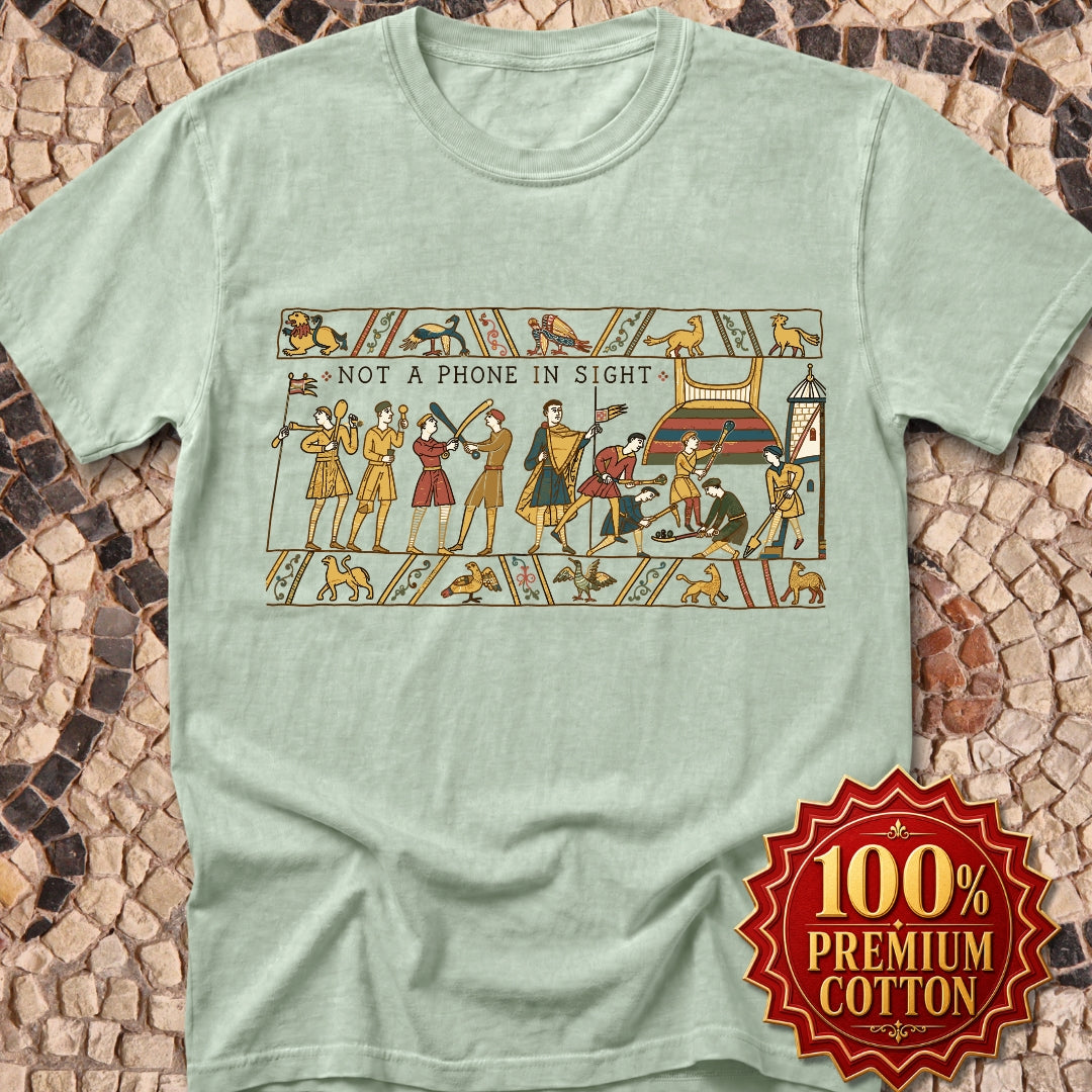 Bayeux Tapestry Not a Phone in Sight Premium Tee