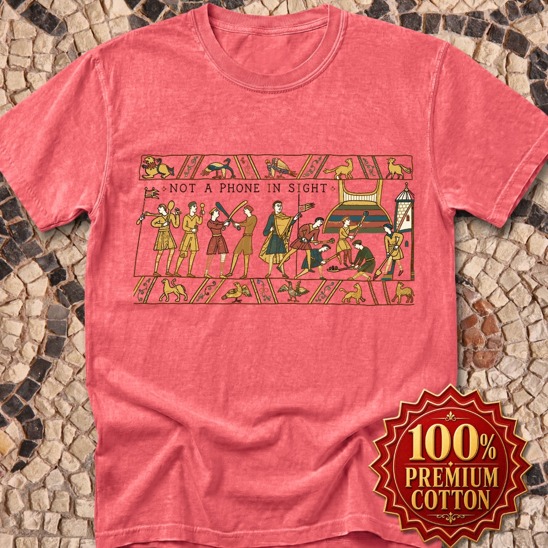 Bayeux Tapestry Not a Phone in Sight Premium Tee