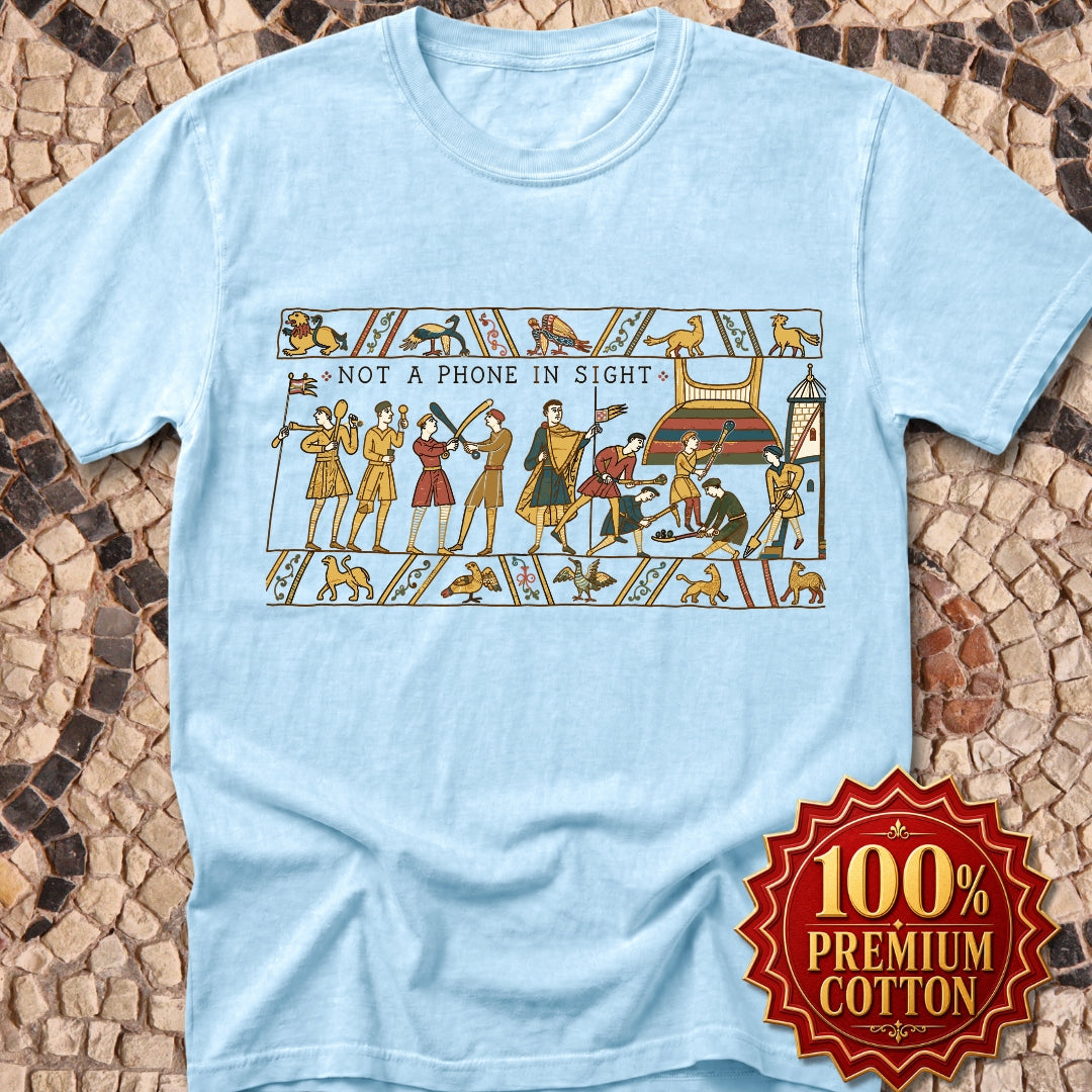 Bayeux Tapestry Not a Phone in Sight Premium Tee