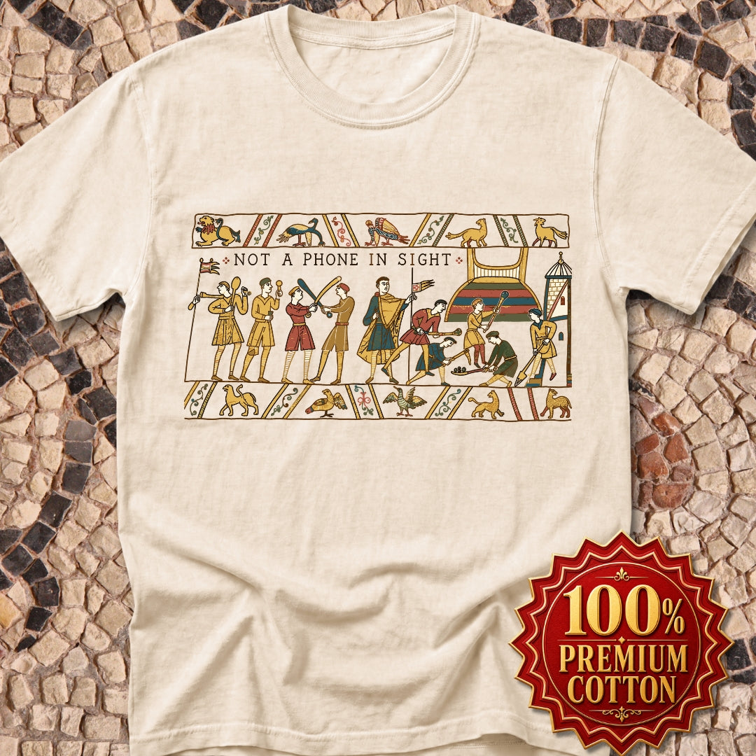 Bayeux Tapestry Not a Phone in Sight Premium Tee