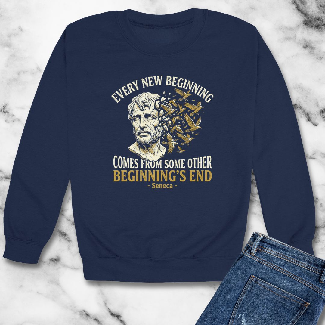 Seneca Every New Beginning Quote Unisex Heavy Crewneck Sweatshirt