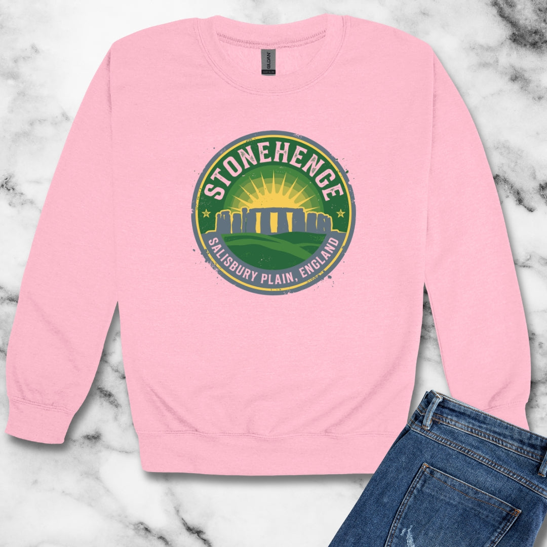 Stone Henge Badge Unisex Heavy Crewneck Sweatshirt