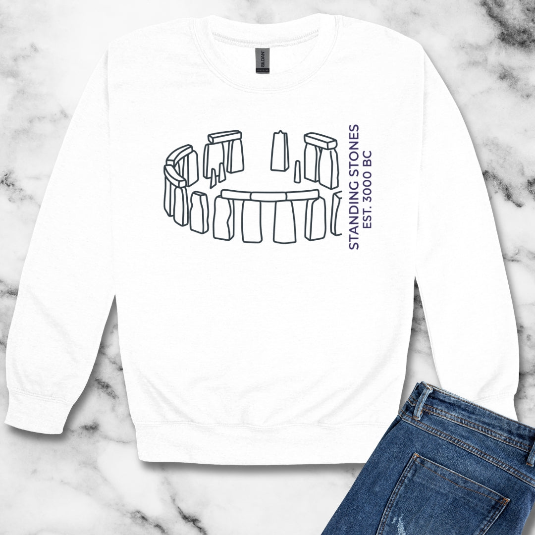 Minimalist Stone Henge Unisex Heavy Crewneck Sweatshirt