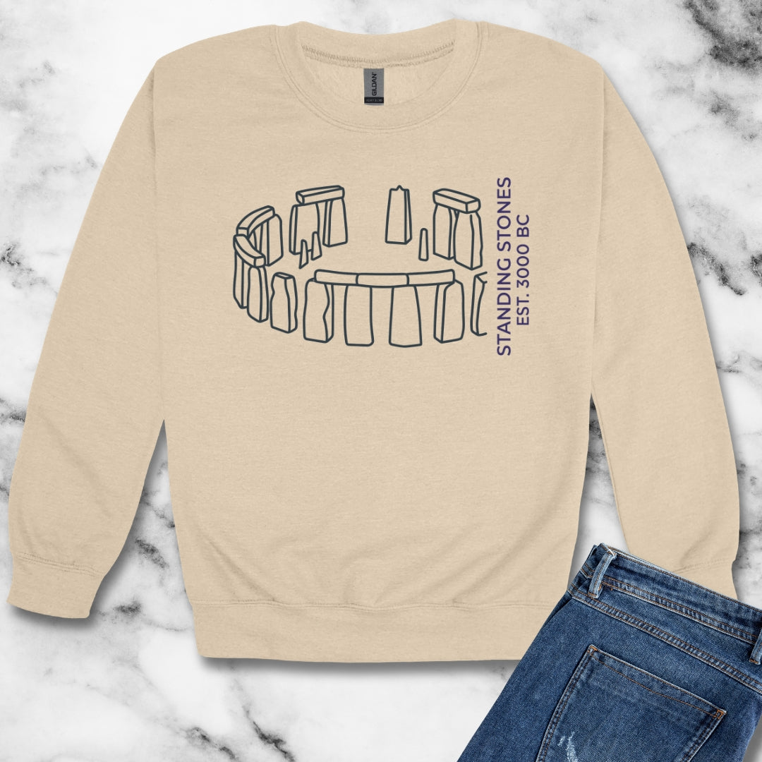 Minimalist Stone Henge Unisex Heavy Crewneck Sweatshirt