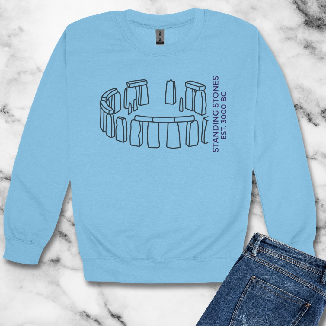 Minimalist Stone Henge Unisex Heavy Crewneck Sweatshirt