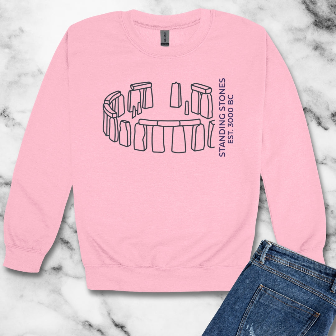 Minimalist Stone Henge Unisex Heavy Crewneck Sweatshirt