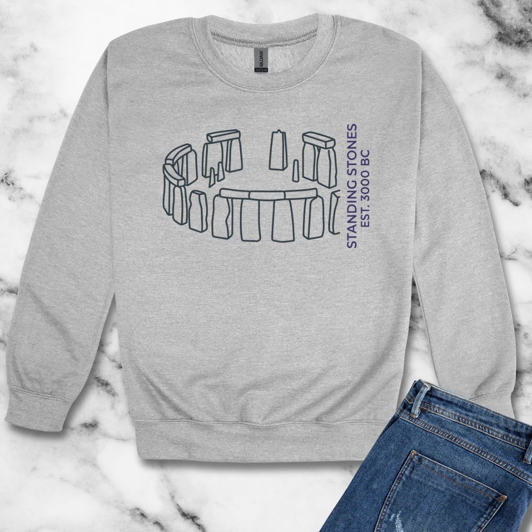 Minimalist Stone Henge Unisex Heavy Crewneck Sweatshirt