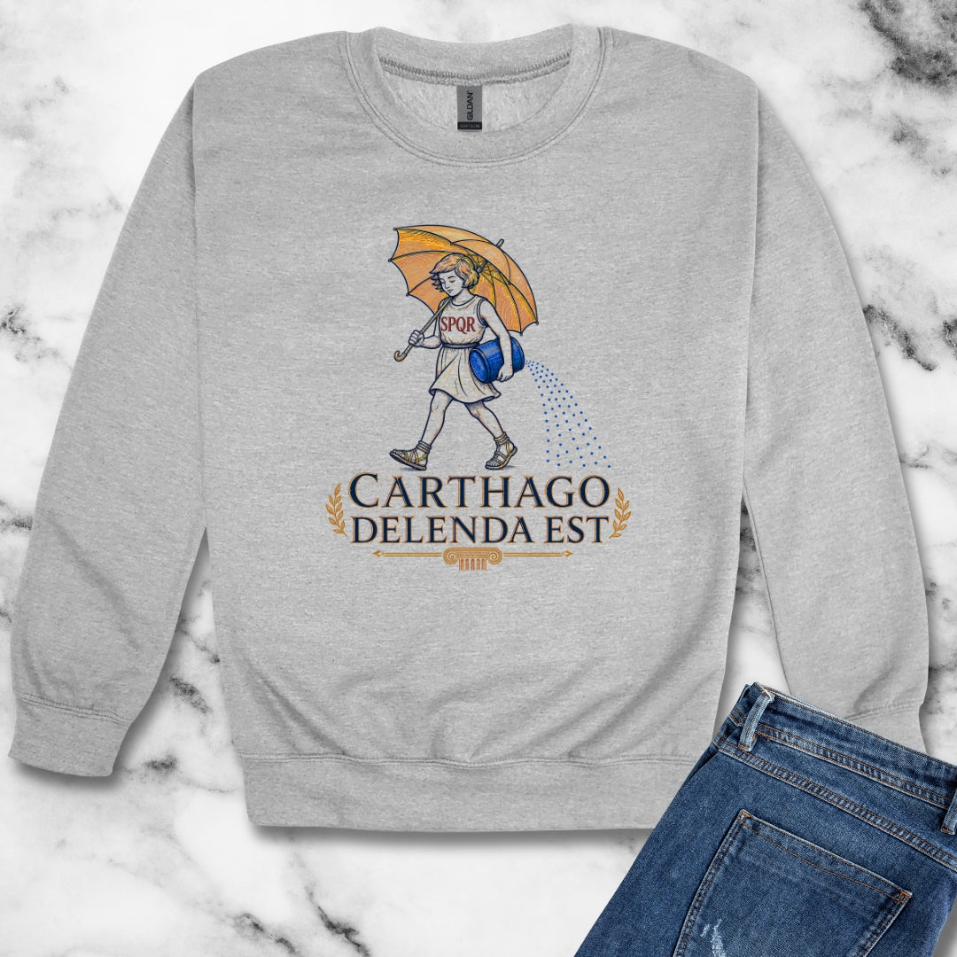 Carthago Delenda Est Morton's Salt Parody Unisex Heavy Crewneck Sweatshirt