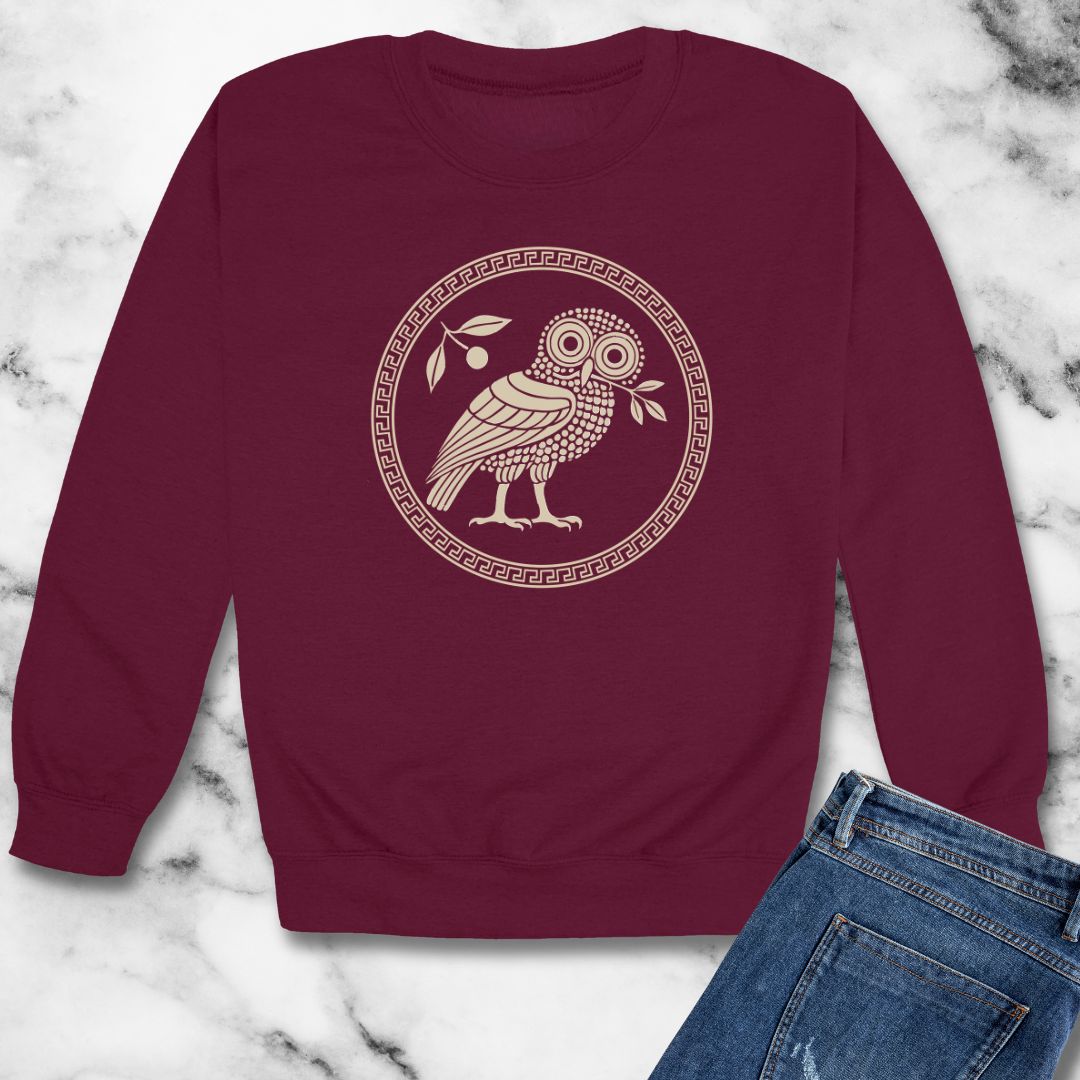 Owl of Athena Unisex Heavy Crewneck Sweatshirt