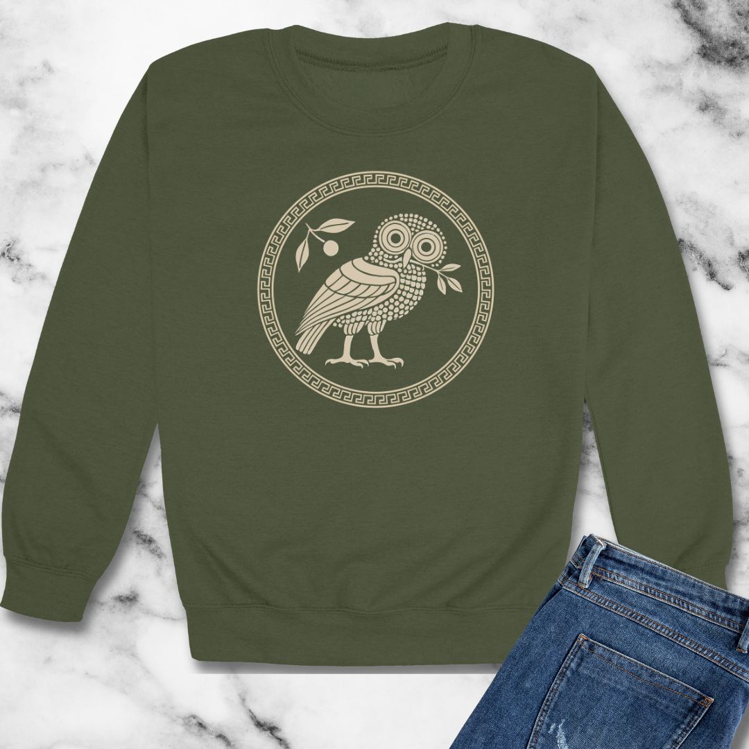 Owl of Athena Unisex Heavy Crewneck Sweatshirt