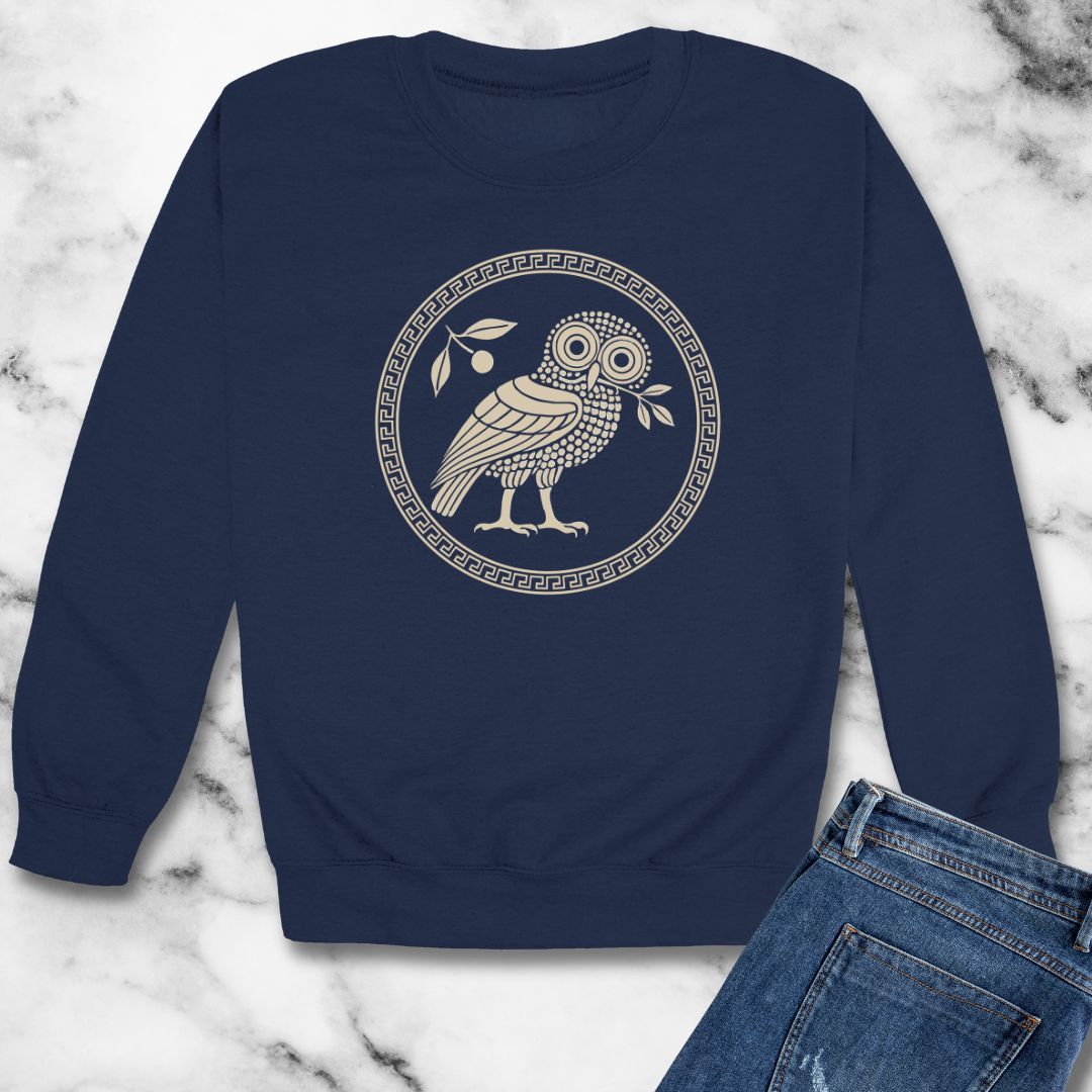 Owl of Athena Unisex Heavy Crewneck Sweatshirt
