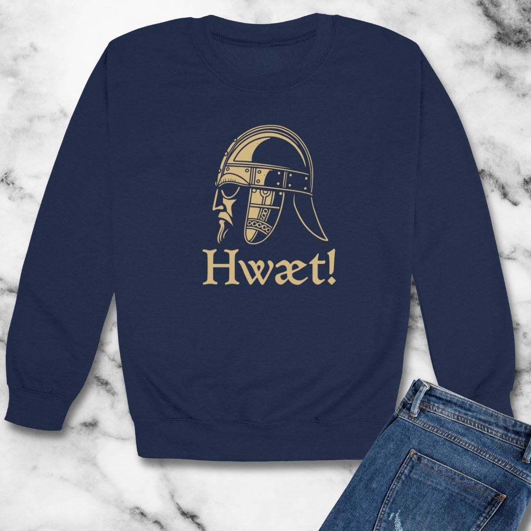 Beowulf Hwaet Listen Unisex Heavy Crewneck Sweatshirt