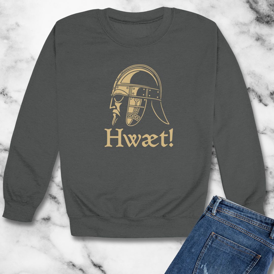 Beowulf Hwaet Listen Unisex Heavy Crewneck Sweatshirt