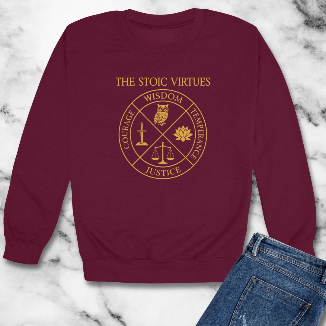 Stoioc Virtues Unisex Heavy Crewneck Sweatshirt