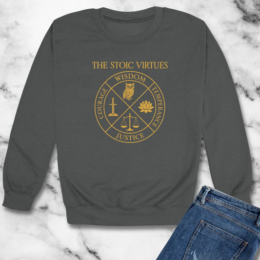 Stoioc Virtues Unisex Heavy Crewneck Sweatshirt