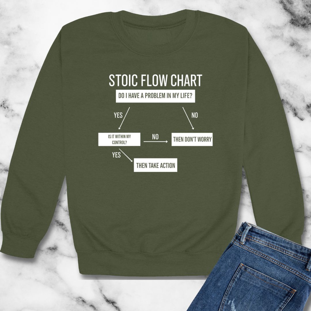 Stoic Flow Chart Unisex Heavy Crewneck Sweatshirt